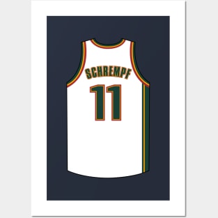 Detlef Schrempf Seattle Supersonics Jersey Qiangy Posters and Art